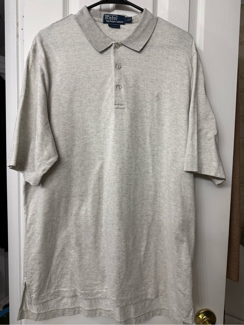 Polo by Ralph Lauren Men's Heather Light Gray Golf Fit Polo Shirt size large